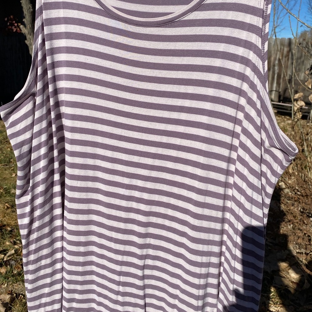 Lori Goldstein stripe tank top 3X